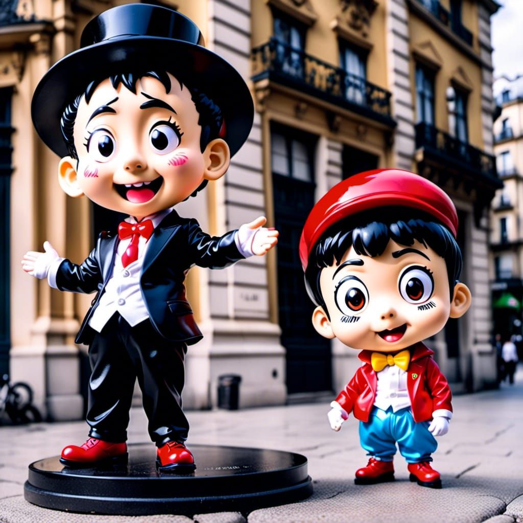 Parisian Mime with Enhanced Facial Features