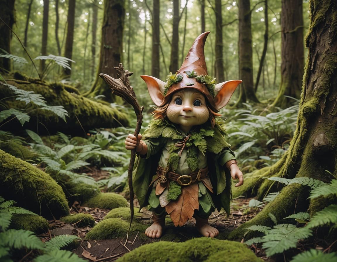 Whimsical Forest Gnome in Long Exposure
