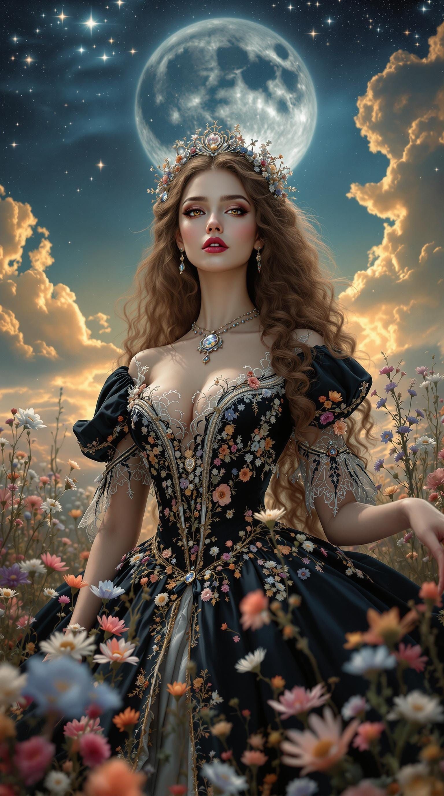 A realistic looking, full body view of a young woman with et...