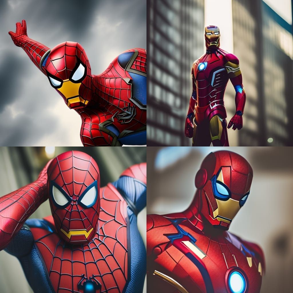Iron Man and Spider-Man: Sharp Focus Photo