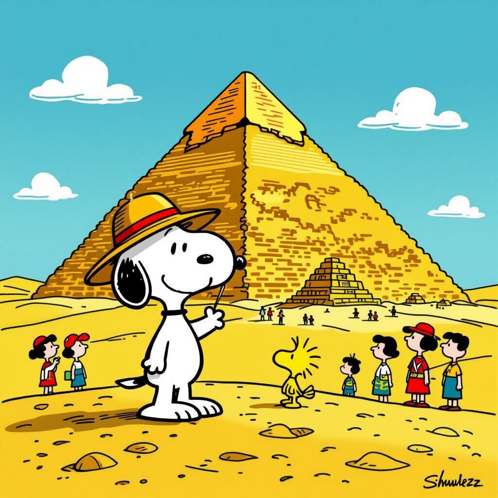 Snoopy and Woodstock Visit the Pyramids