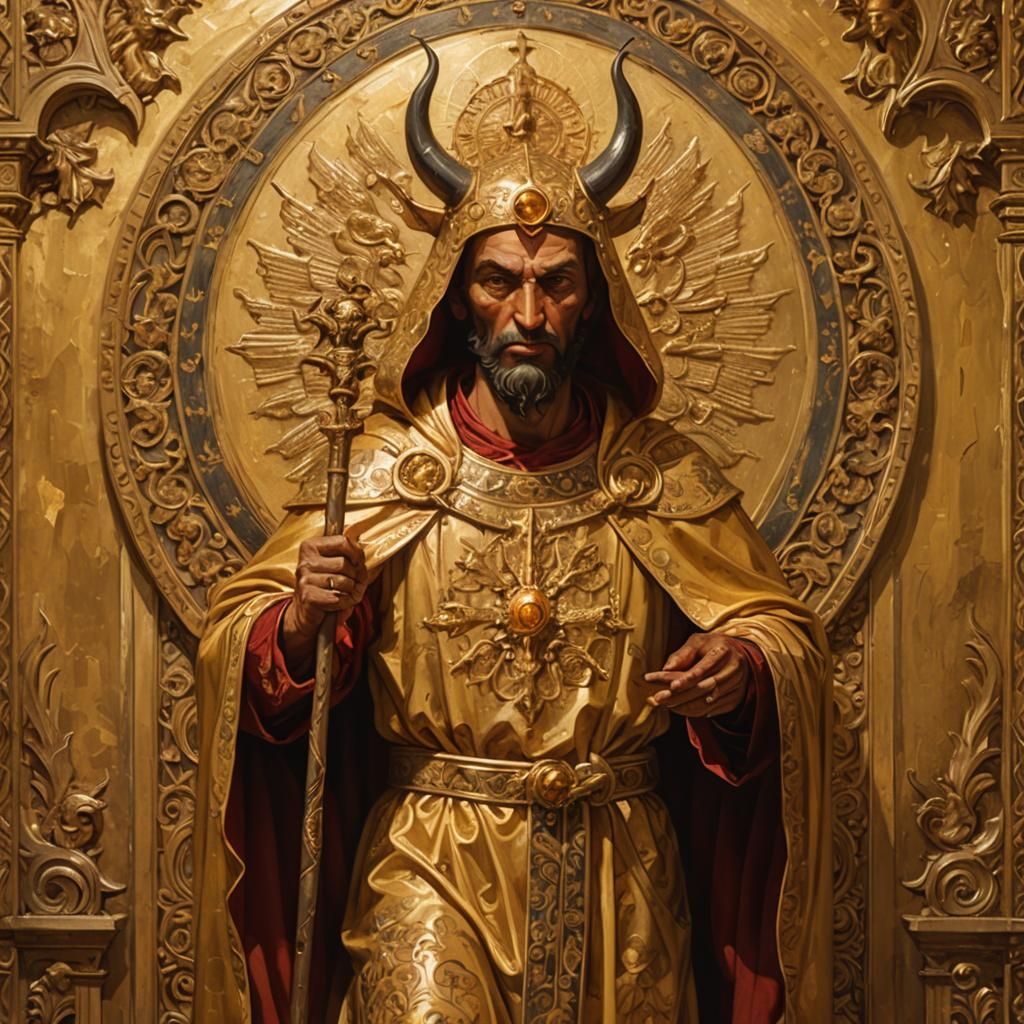 Byzantine Icon: Devil in Golden Robes