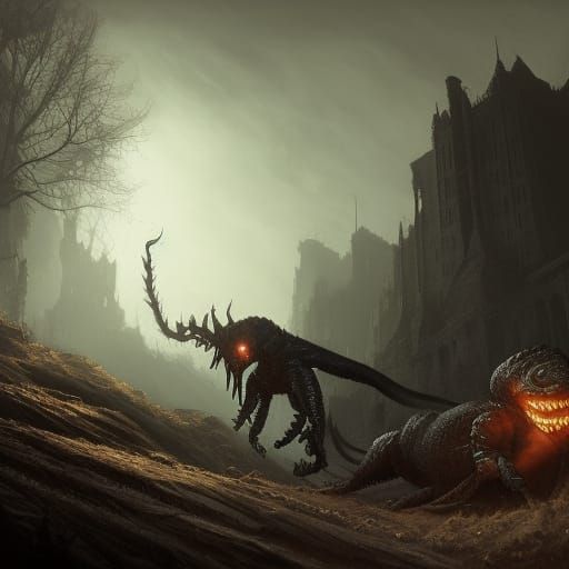 Menacing Scorpion Creature in Dark Fantasy Style