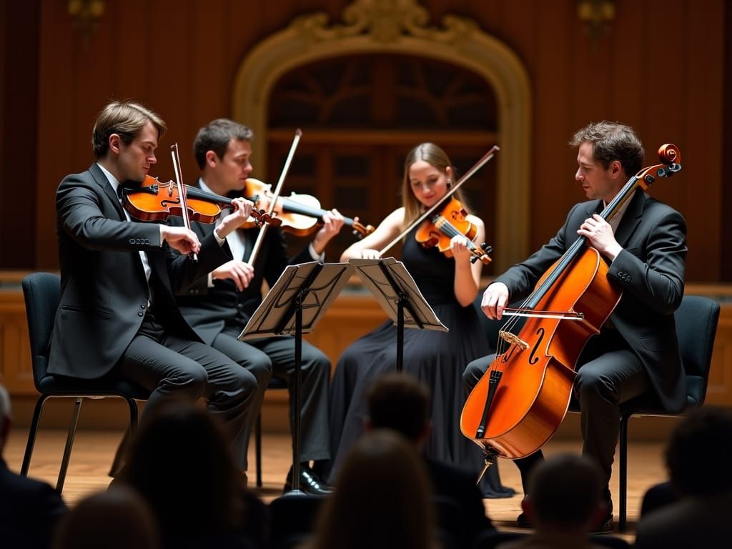 String Quartet Performance in Photorealistic Style