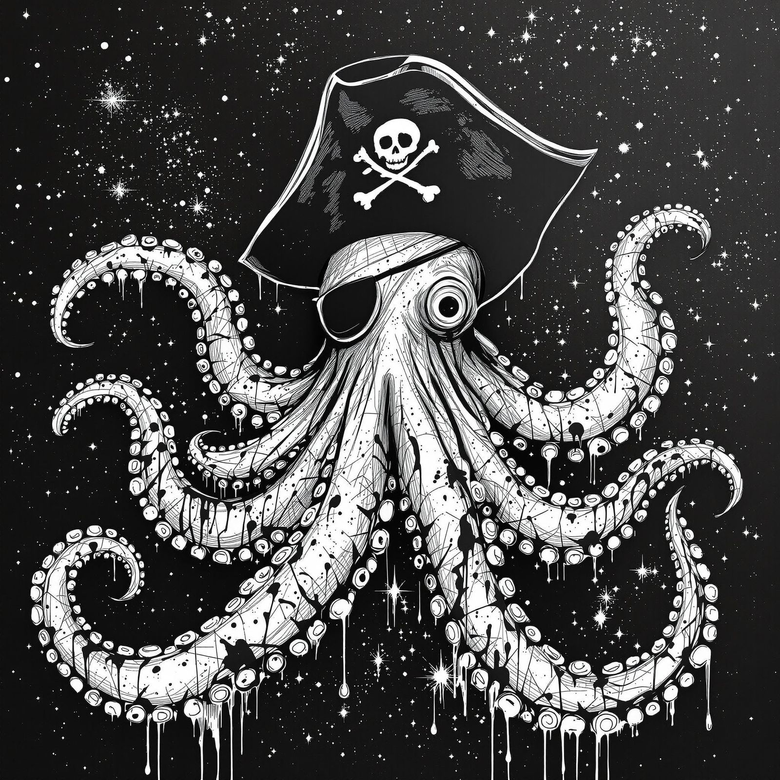 Pirate Octopus Man in Vertigo Art Style