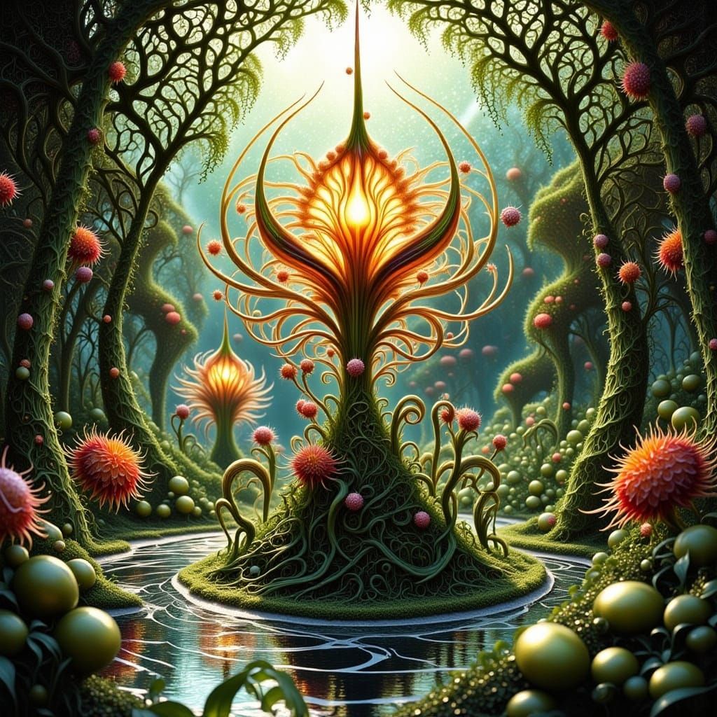 Surreal Organic Abstraction Blooms in Ornate Arbour