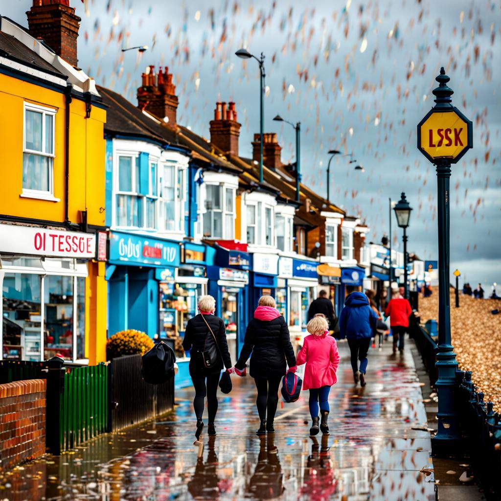 Autumn Seaside Town in Essex, UK