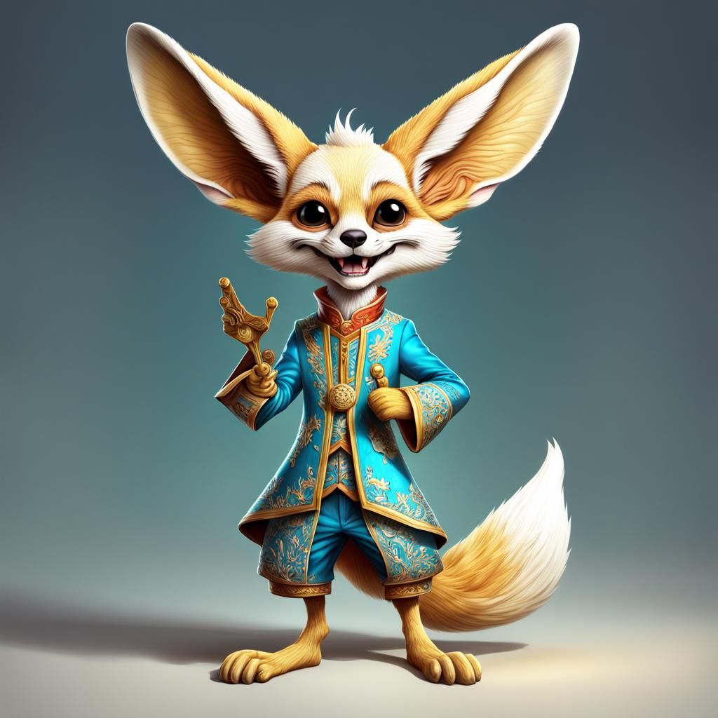 Humorous Fennec Fox Lord Caricature
