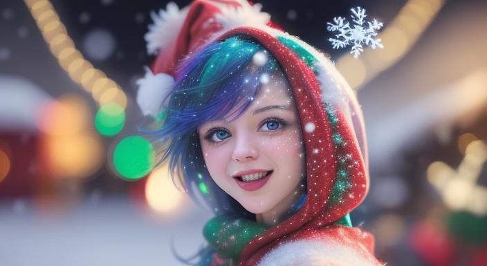 Colorful Abstract Christmas Lights with Bokeh Effect