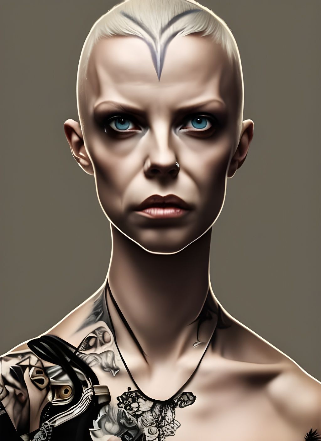 Hyperdetailed Portrait of a Muscular Woman