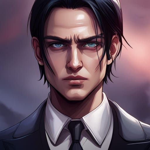 Detailed Portrait of Levi Ackerman in Digital Art Style