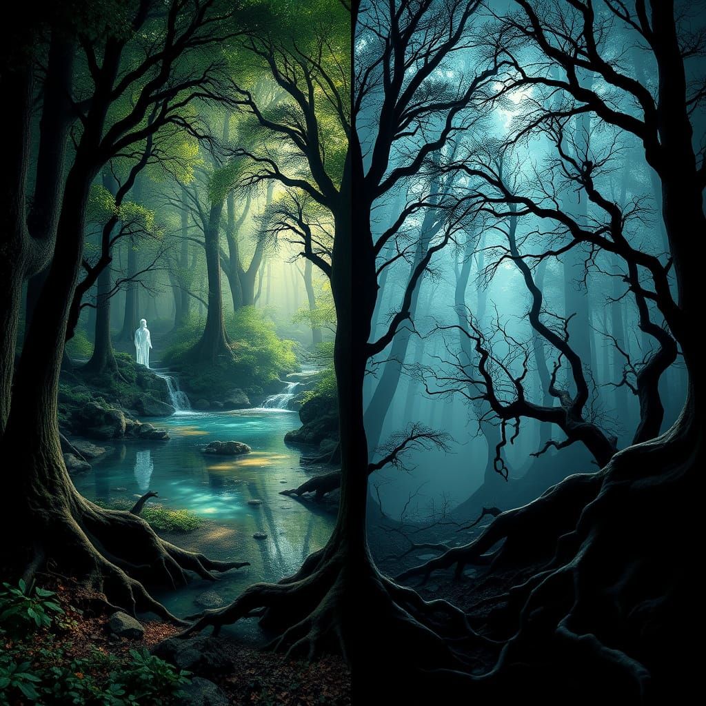 Bifurcated Realm of Light and Darkness