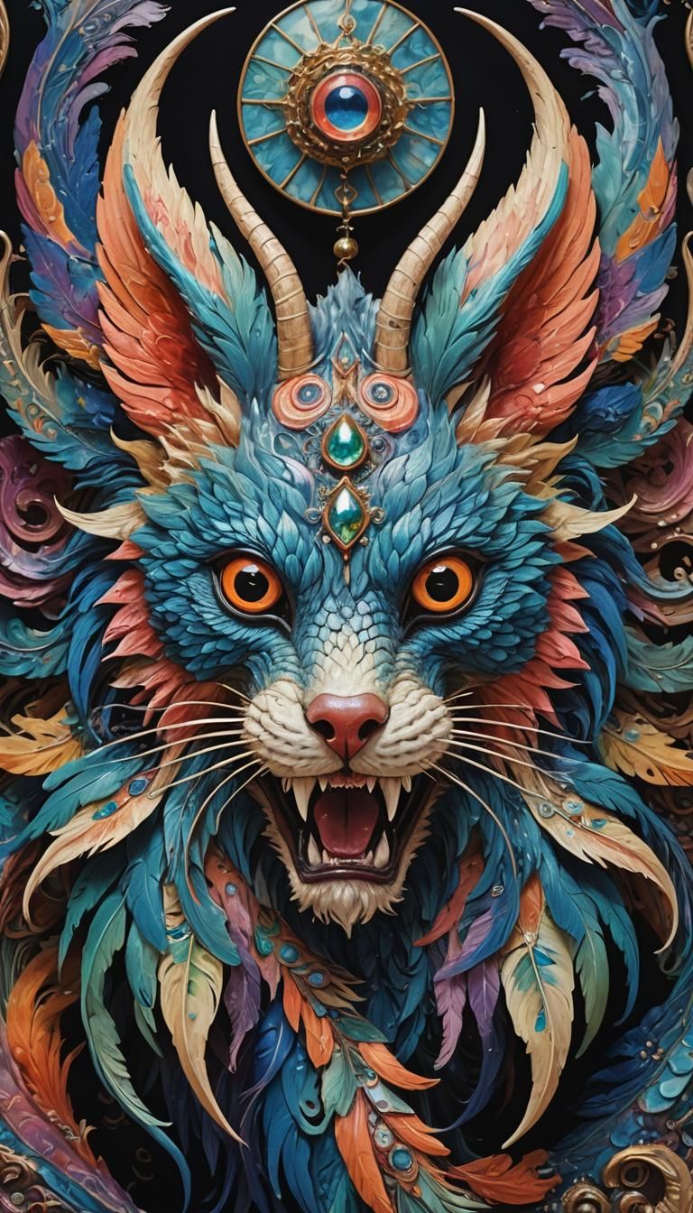 Surreal Cryptid in Taxidermic Suspension