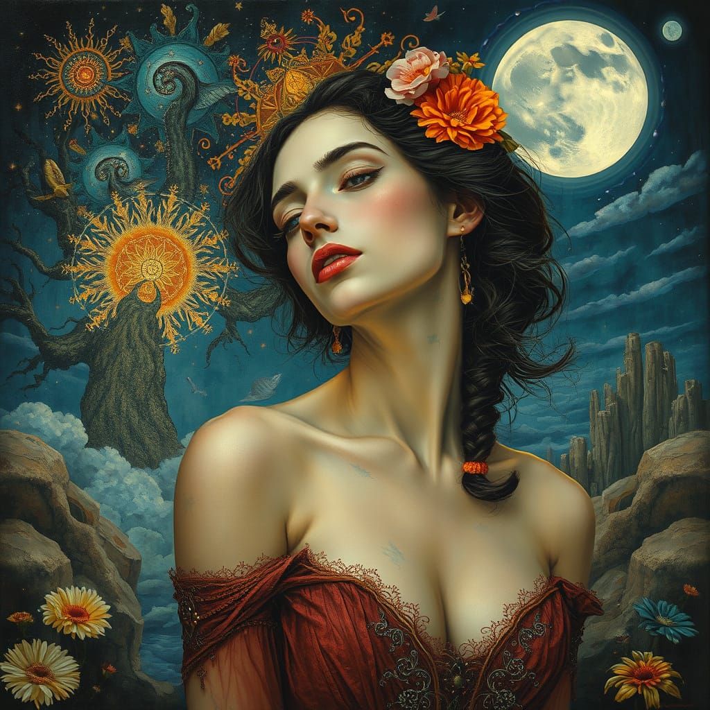 Dreamscapes: A Surreal Oil Painting with Ethereal Light