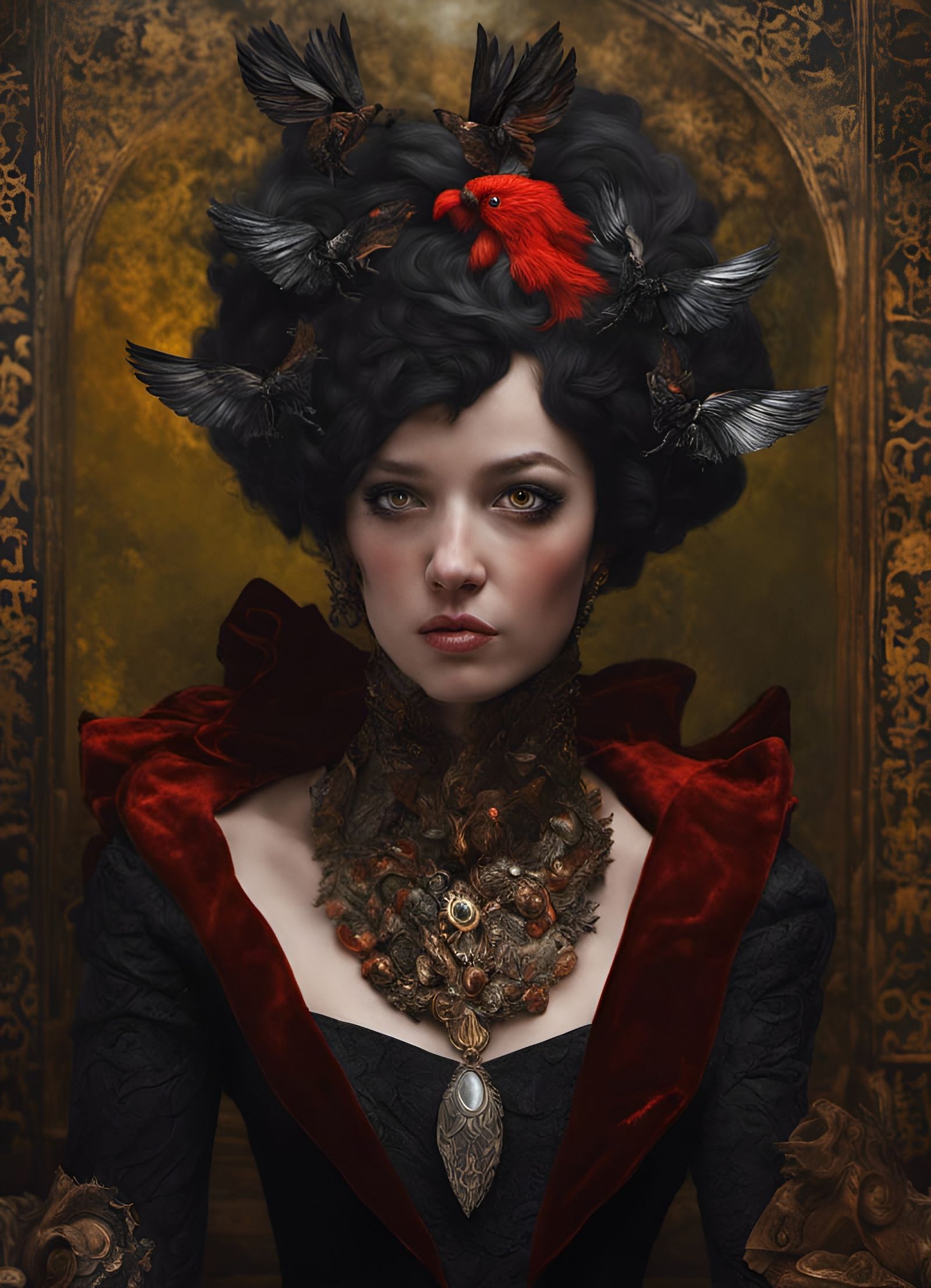 Intricate Portrait with Expressive Eyes