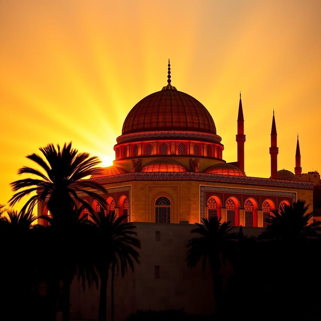 Majestic Dome of the Rock in Golden Light