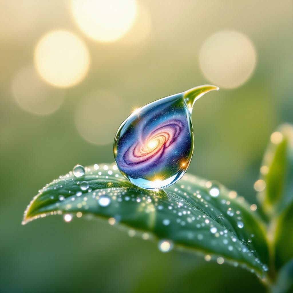 Dewdrop Universe: Macro Photography Meets Cosmic Fantasy