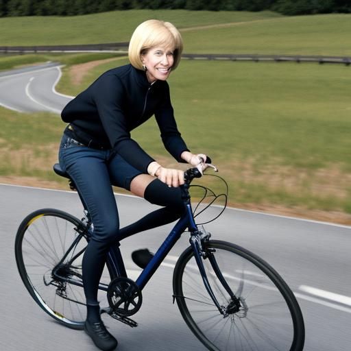 Person Riding a Bicycle in Simple Scene