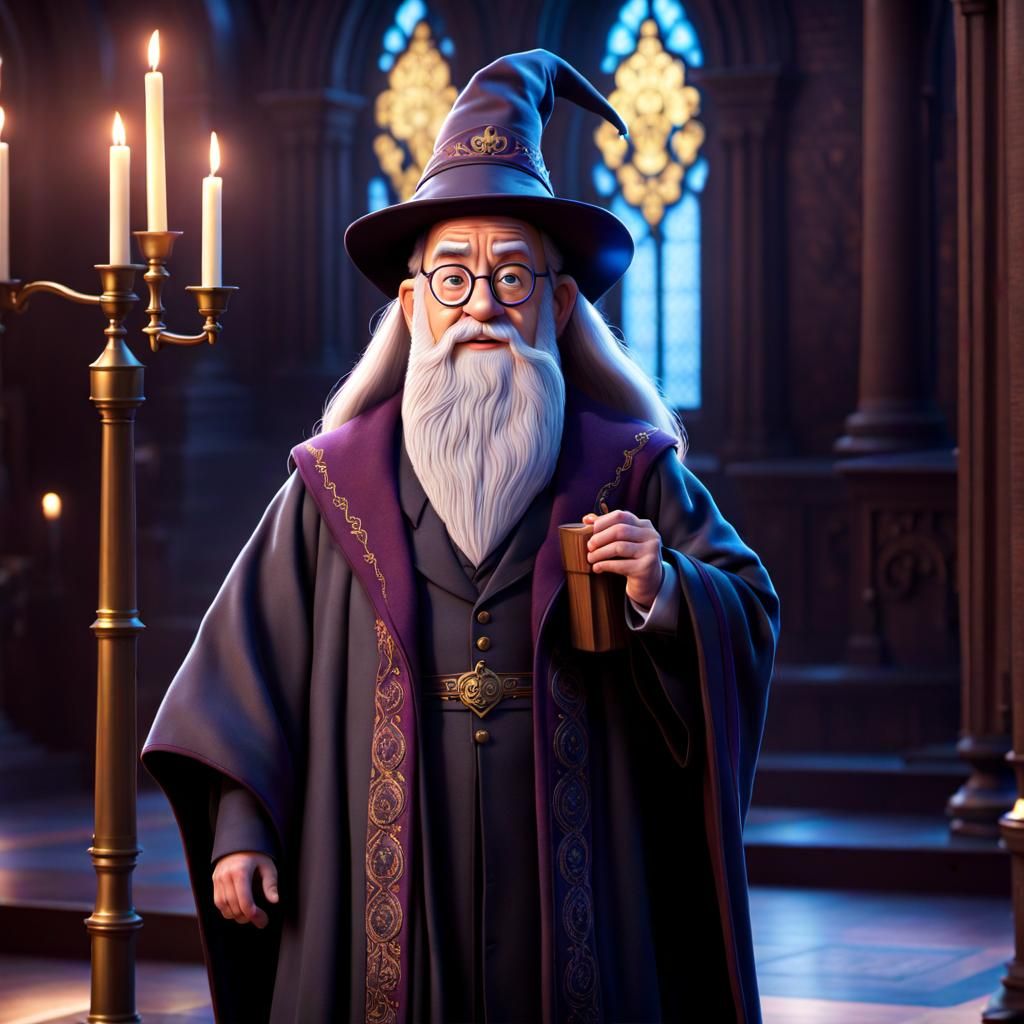 Tom Hanks as Dumbledore in Disney Pixar Style