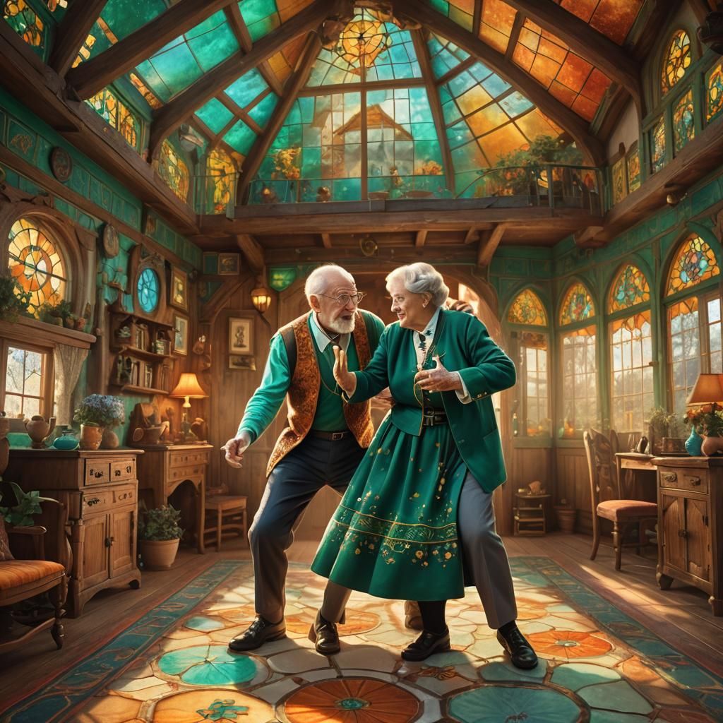 Whimsical Cottage Wrestling: A Digital Matte Painting