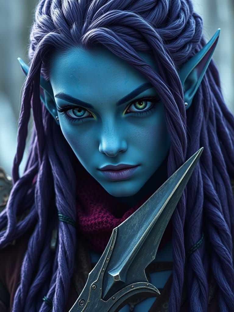 Ethereal Assassin Elf Maiden in Rich Hues