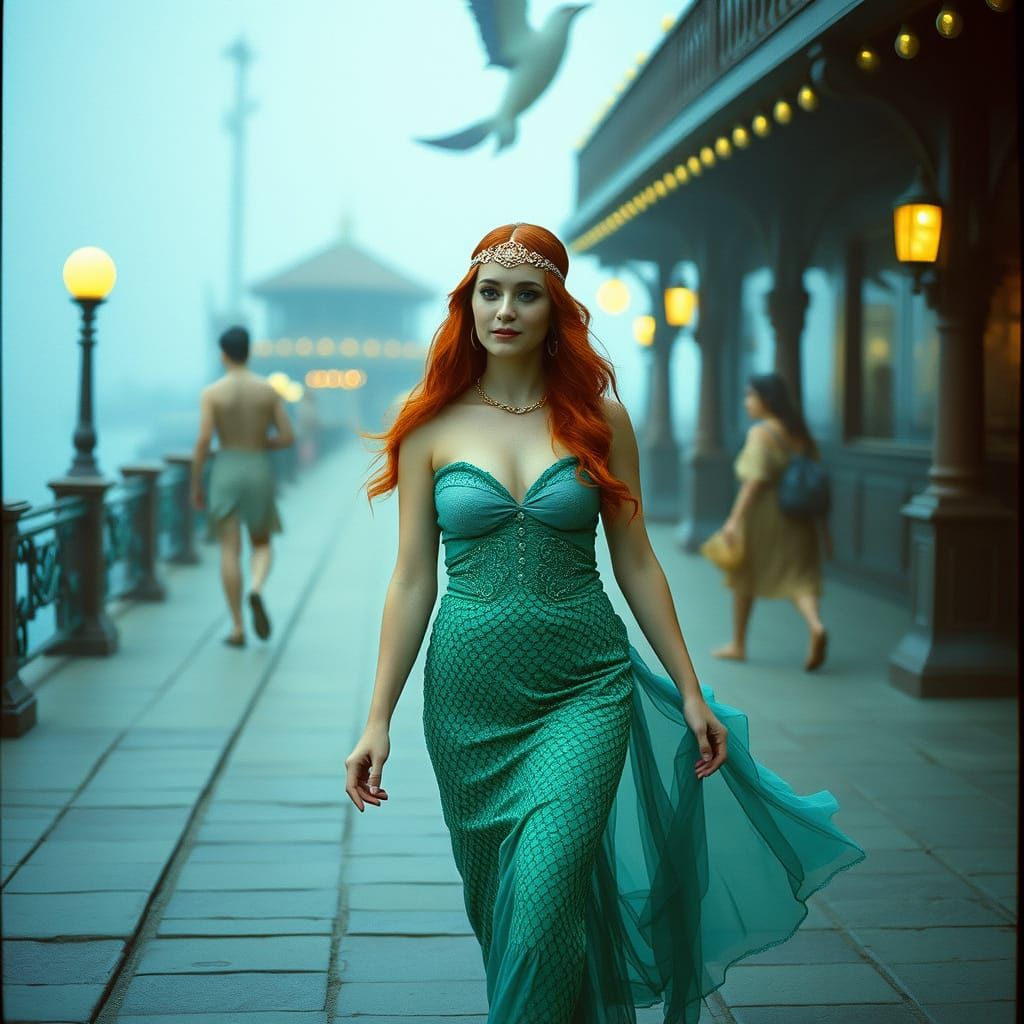 Disney Ariel as 1920s Flapper in Film Still