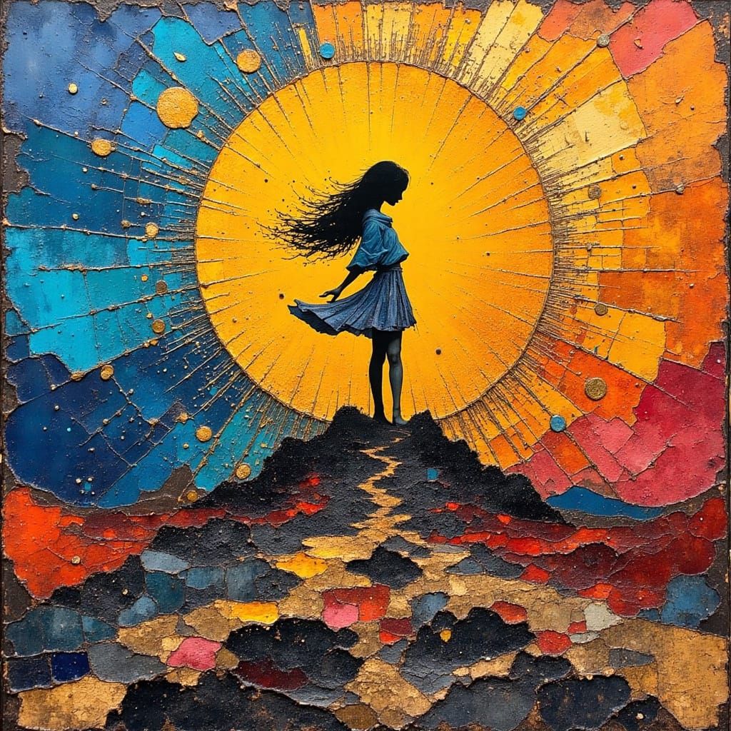 Hopepunk Rebellion: An Expressionist Oil Painting of Optimis...