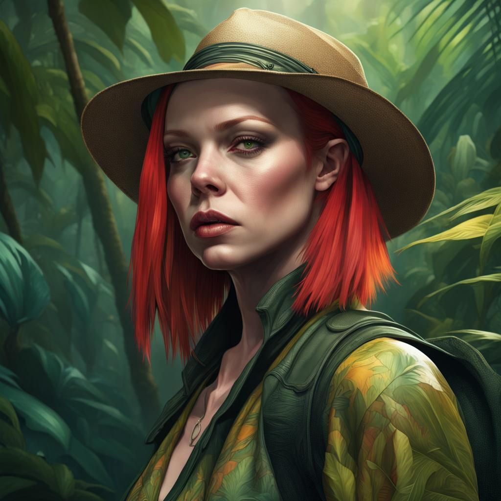 Shirley Manson Portrait in Amazon Jungle, Detailed Art