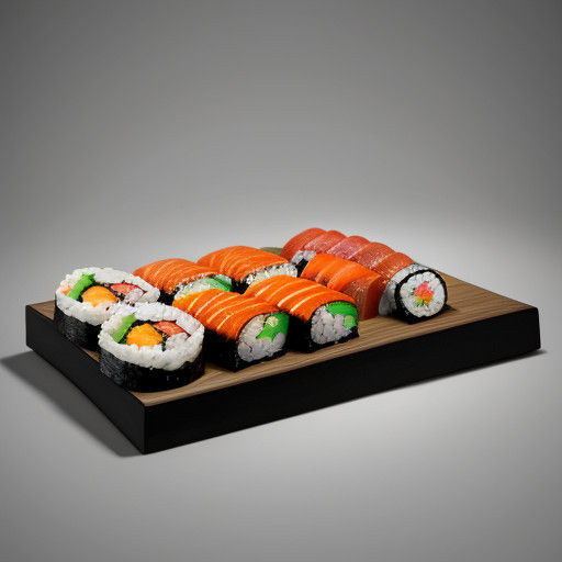Gourmet Sushi Model in Vibrant Colors