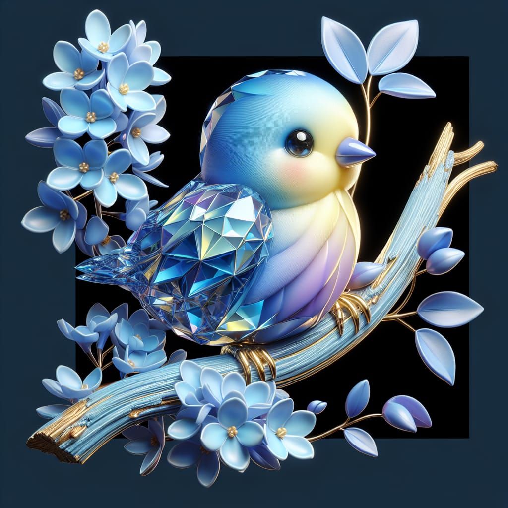 little yellow and blue bird