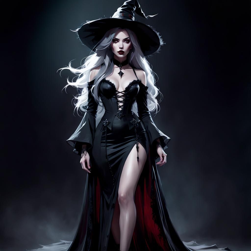 Gothic Witch in Figurative Expressionist Style