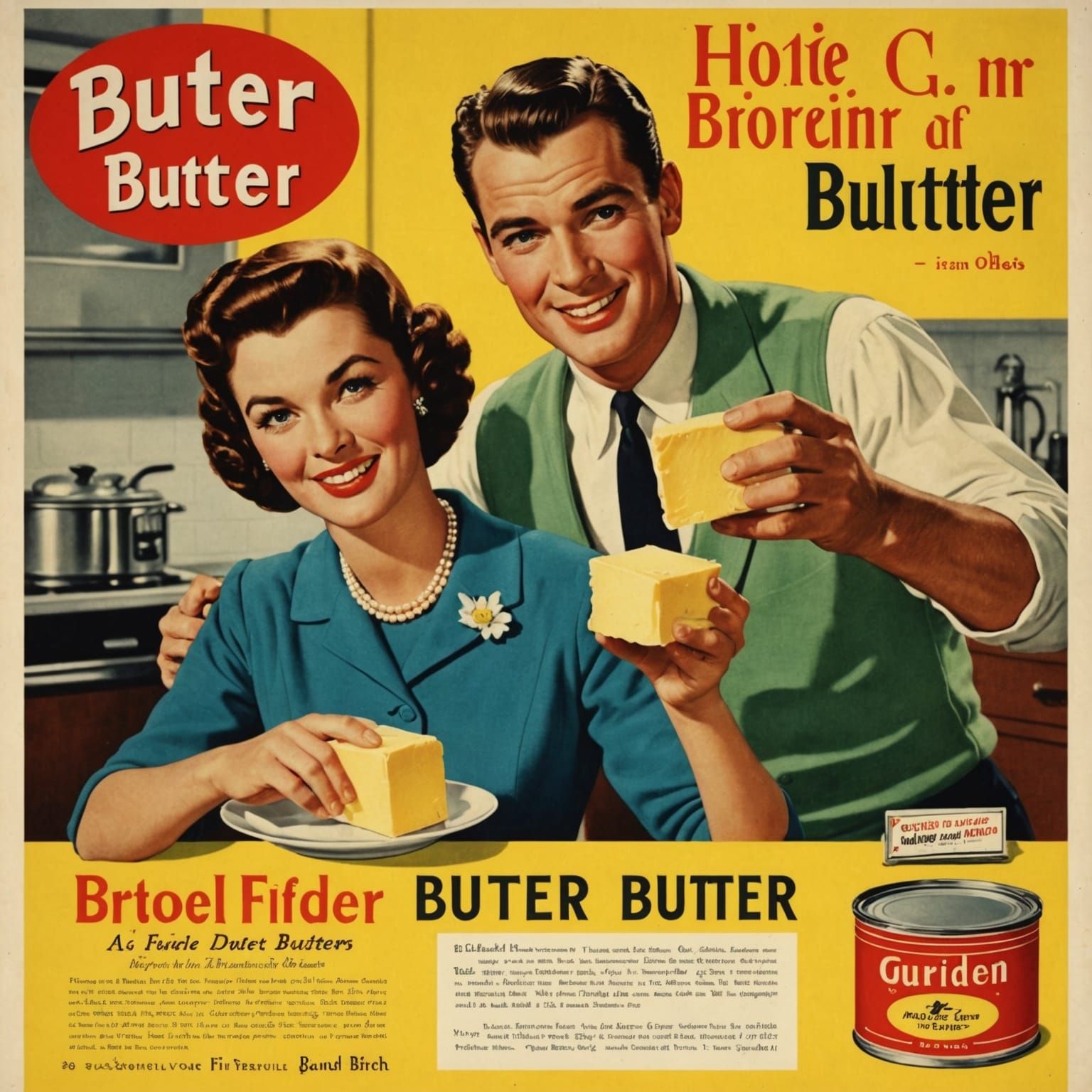 Vintage-Style Butter Advertisement from the Fifties