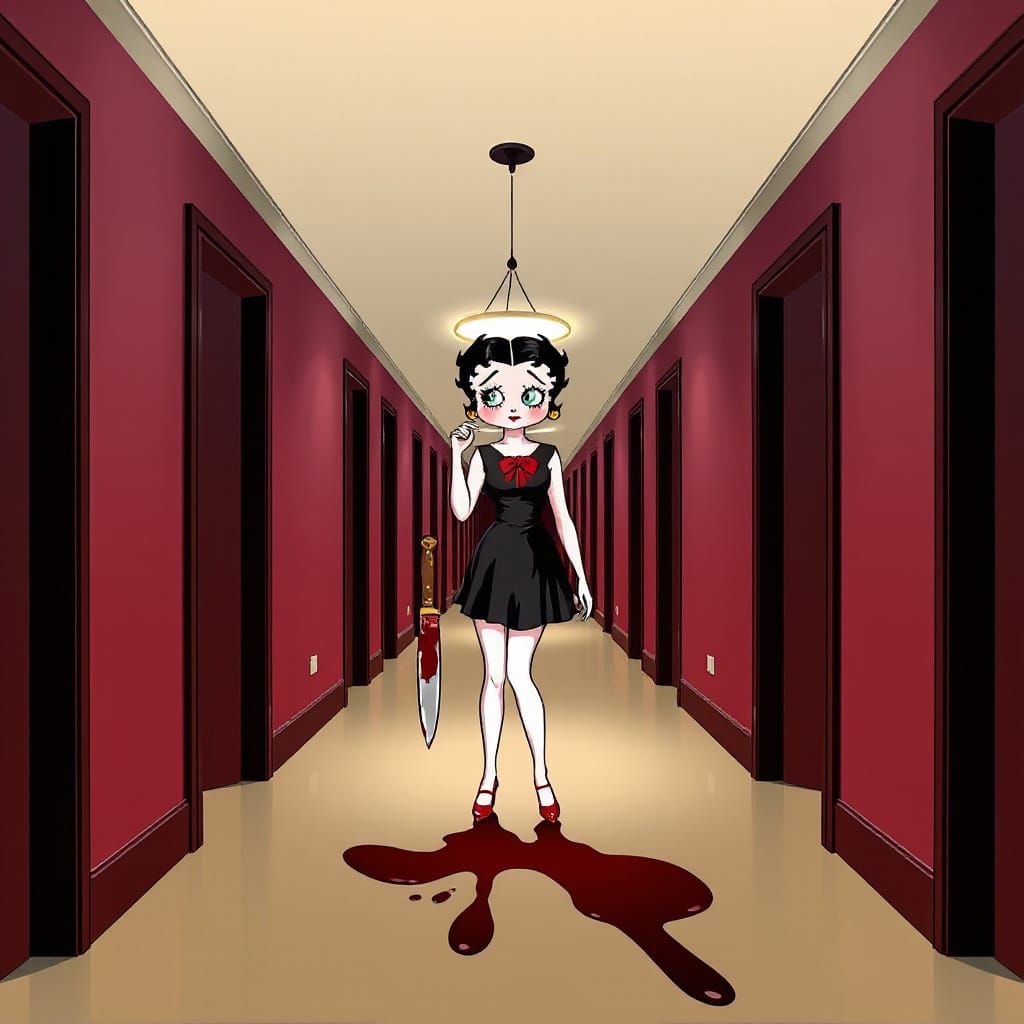 Betty Boop in a Creepy Linear Perspective