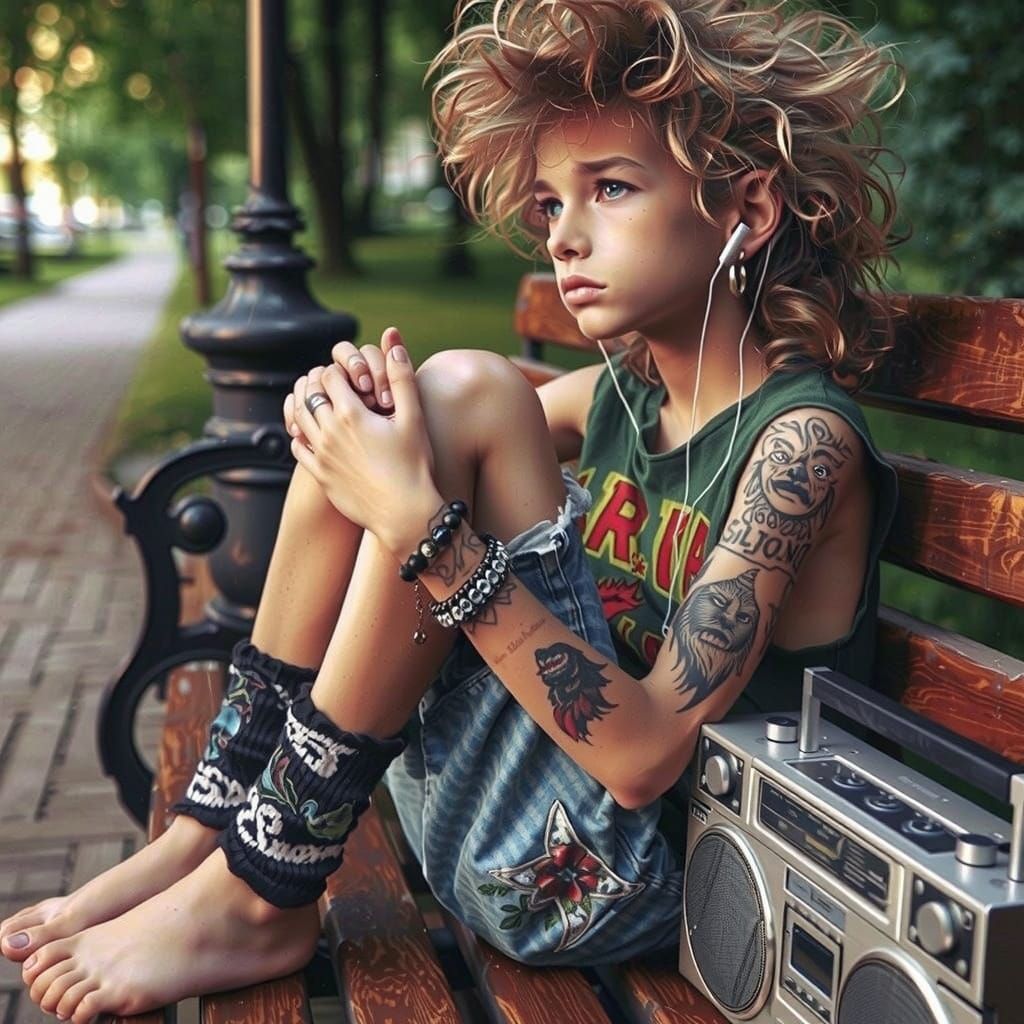 Boxing Legend Mike Tyson in a Smoky, Neo-Traditional Tattooe...