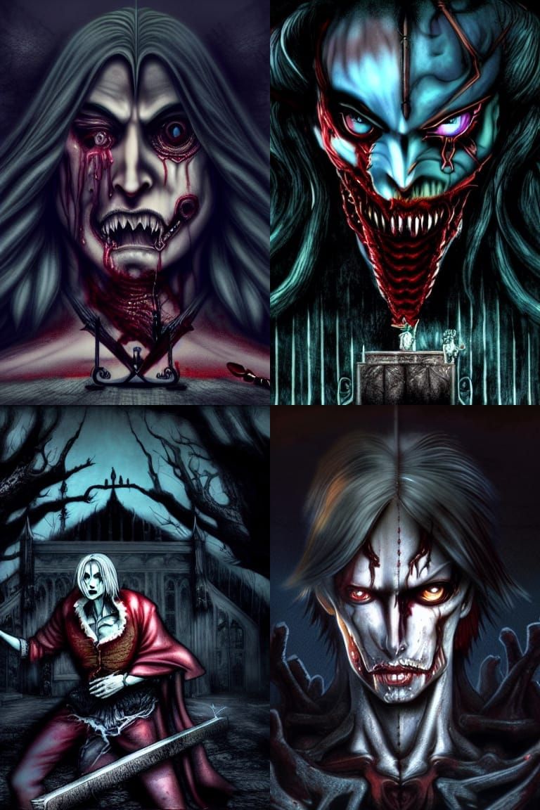 Sinister Figure in Castlevania Style Matte Painting