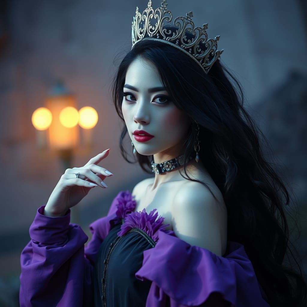 Epic Princess of Darkness in Purple, Cinematic Film Still