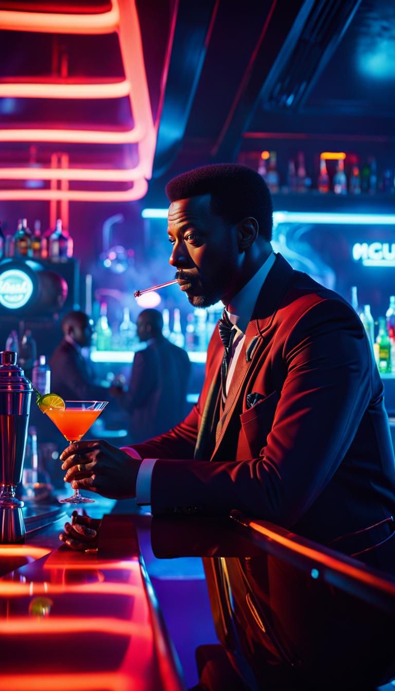 Dr Who at Futuristic Bar in Sci-Fi Style