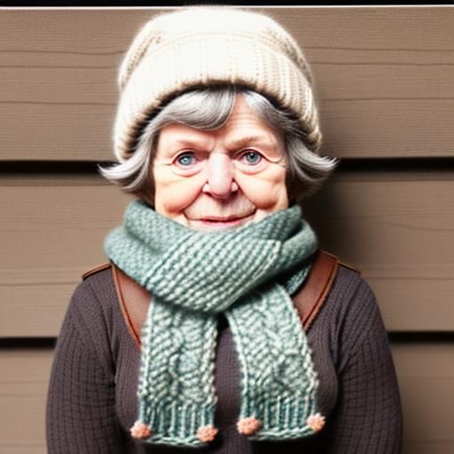 Pip wears a tiny knitted scarf his grandma made.