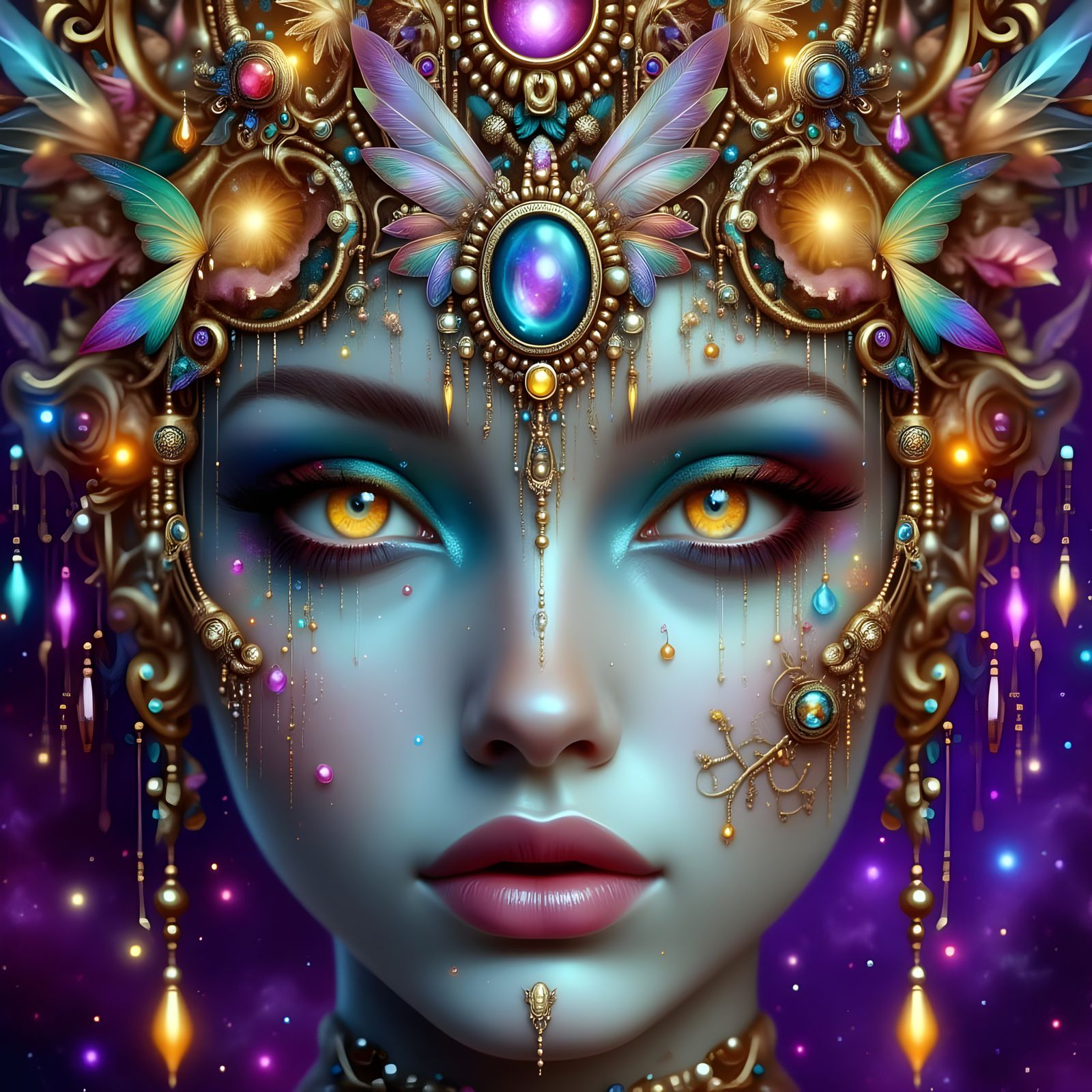 Ethereal Fairy on Glowing Mushroom in Mystical Forest