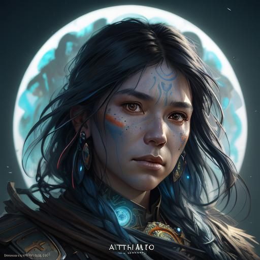 Detailed Shaman Portrait in Hyperdetailed Style