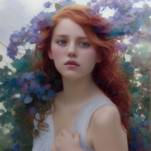 Hyper-Realistic American Farm Girl in Pointillist Style