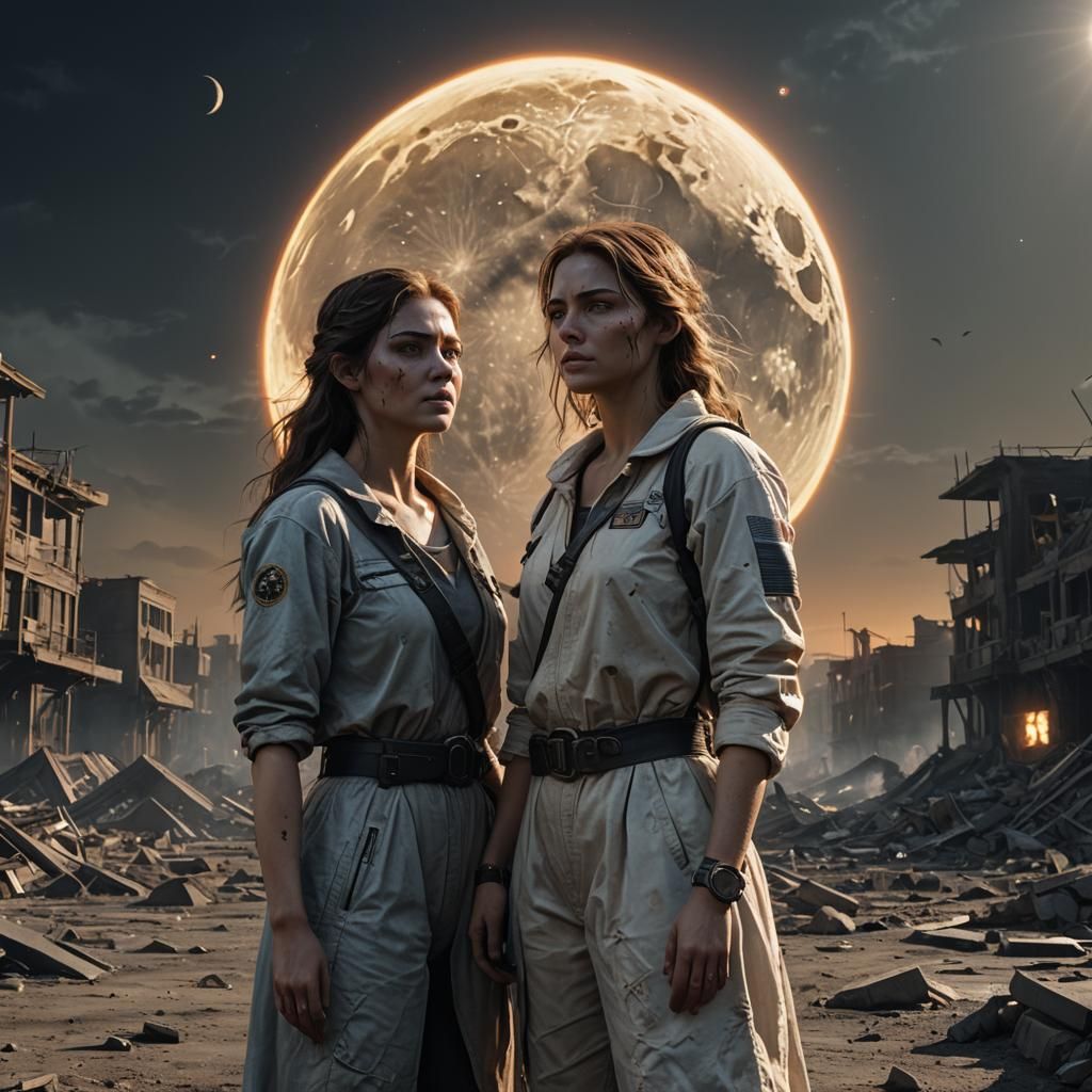 Apocalyptic Reunion: Hyperrealistic Dark Fantasy Artwork