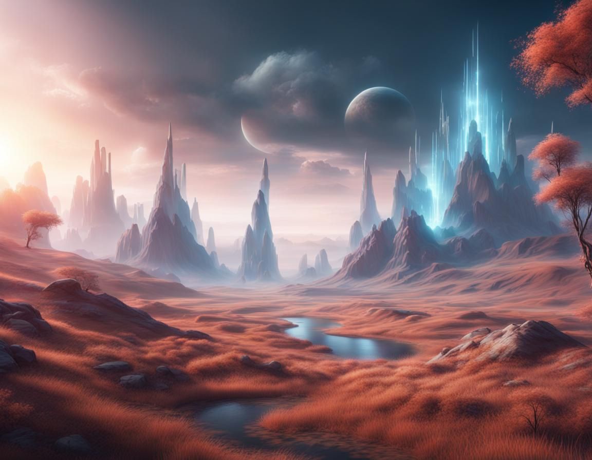 Ethereal Fantasy Landscape Concept Art in 8K