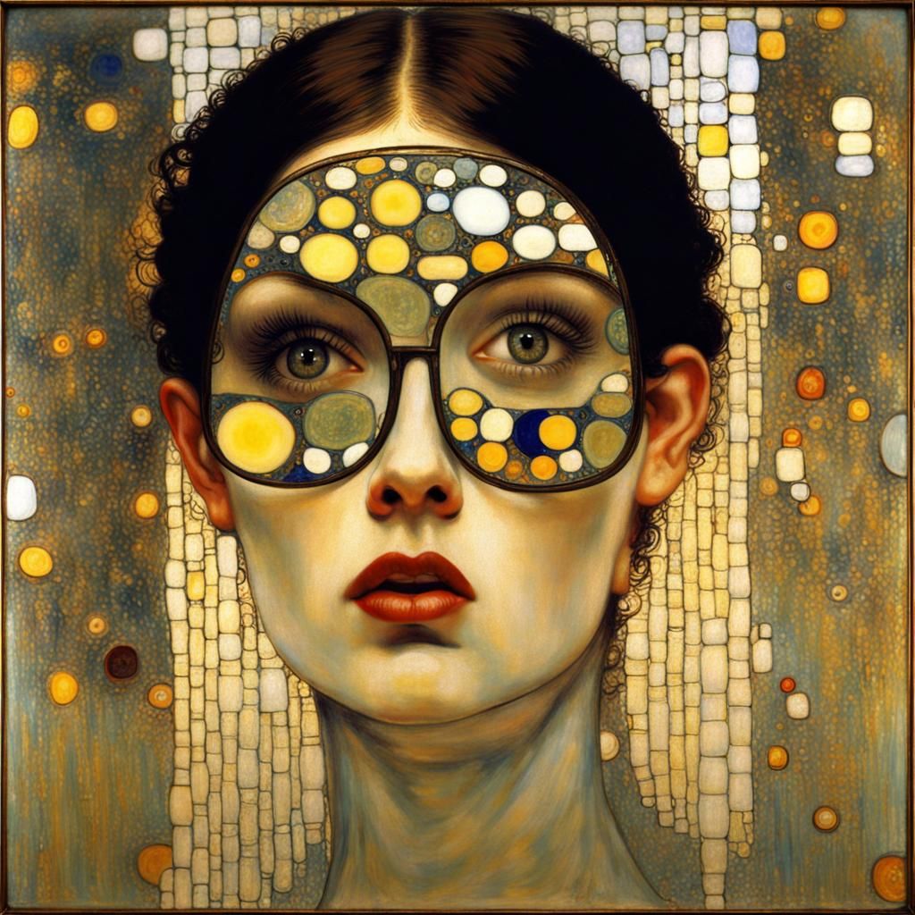 Dada Art Mirror Reflection in Klimt Surrealism