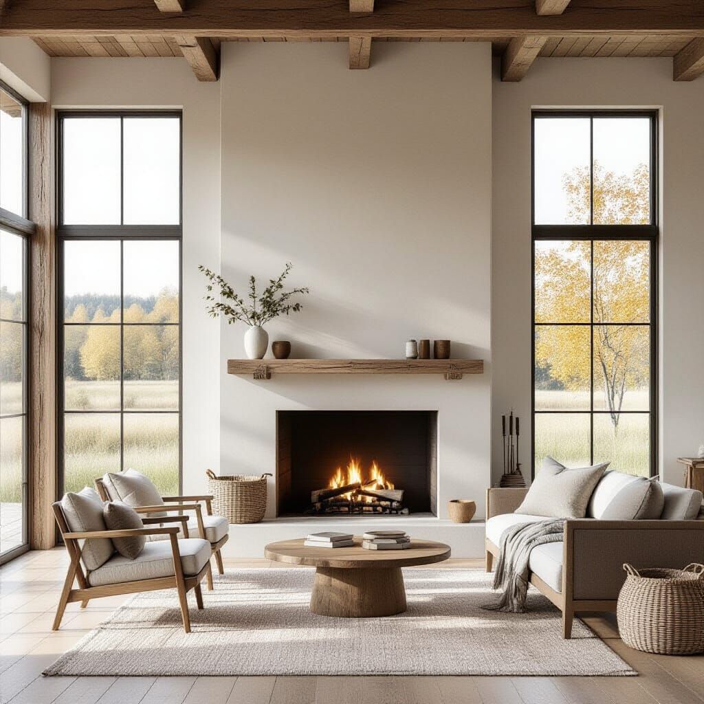 Minimalist Farmhouse Interior with Natural Light