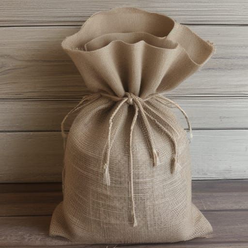 Burlap Sack Landscape in Earthy Tones