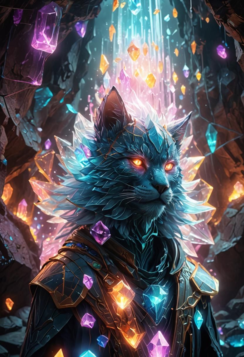 Mystical Crystal Cave Portrait in Unreal Engine Style