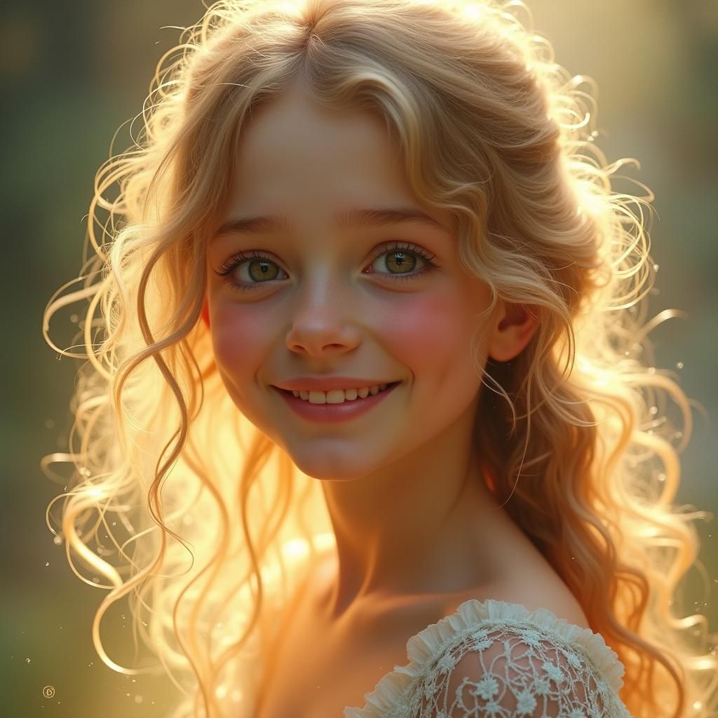 Radiant Girl Portrait with Dreamy, Romantic Lighting