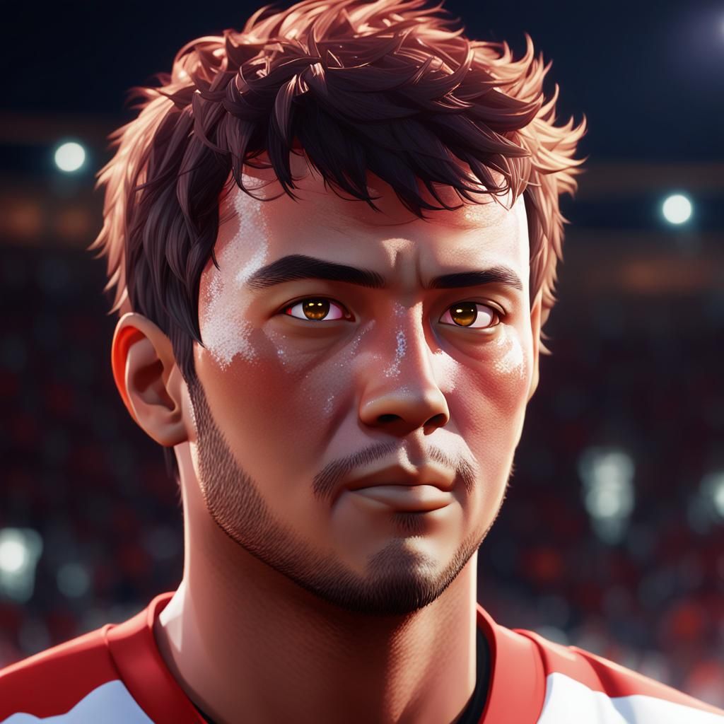 Man in Liverpool Uniform, 3D Anime Art