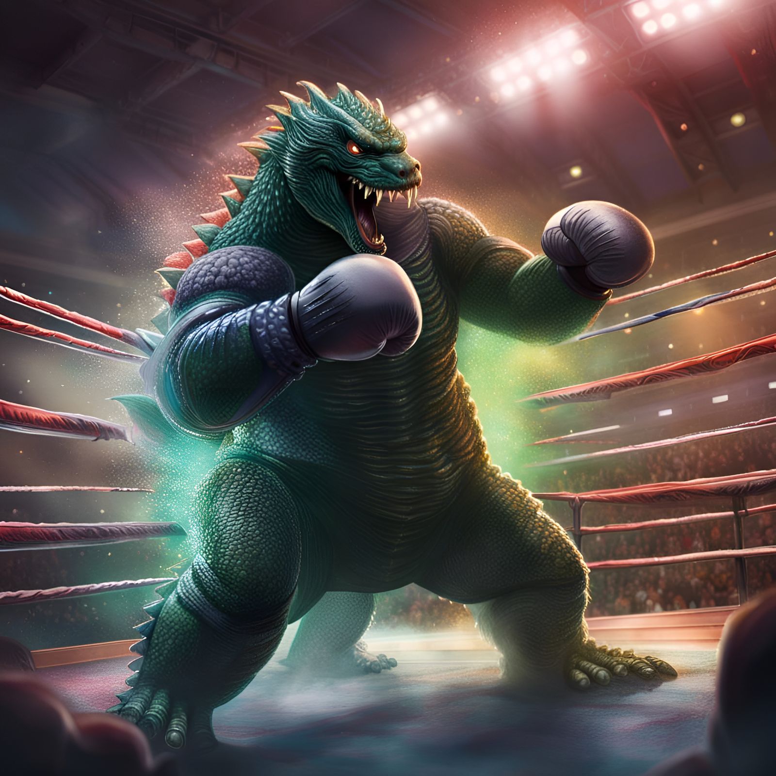 Godzilla Versus Cthulhu Boxing Match